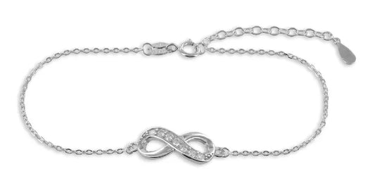 Armband Infinity mit 7 Zirkonia Echt Silber 925/000 - MeinSchmuckShop