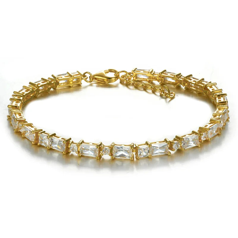 Armband mit 38 Zirkonia 16+3cm Silber 925/000 vergoldet - MeinSchmuckShop