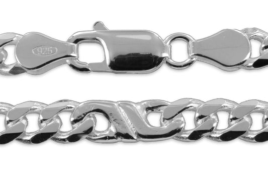 Panzerarmband 19cm 5,5mm mit Zwischengliedern - Silber 925/000 - MeinSchmuckShop