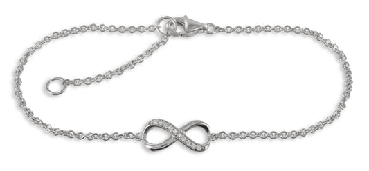 Armband Infinity mit Zirkonia 17+3cm Echt Silber 925/000 - MeinSchmuckShop