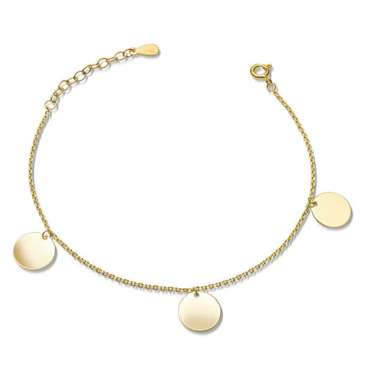 Armband mit 3 Plättchen 10mm Silber 925/000 vg. - MeinSchmuckShop