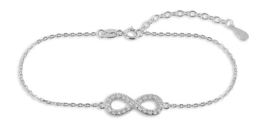 Armband Infinity mit 21 Zirkonia Echt Silber 925/000 - MeinSchmuckShop