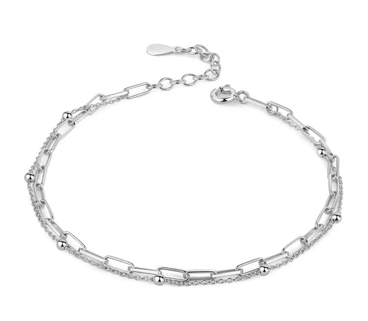 Armband 2-rhg. 17+3cm Silber 925/000 rhodiniert - MeinSchmuckShop