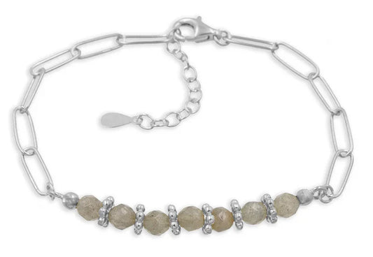 Armband mit echten Labradorite 16+3cm Silber 925/000 - MeinSchmuckShop