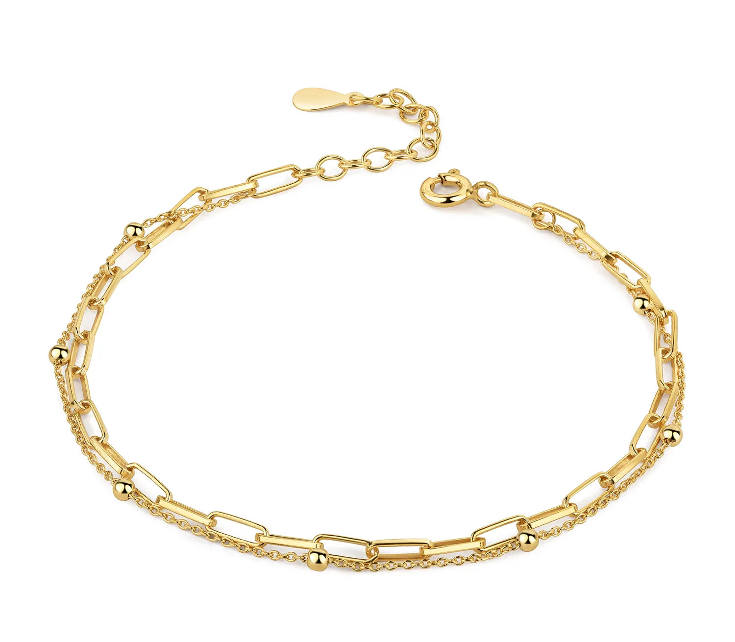 Armband 2-rhg. 17+3cm Silber 925/000 vergoldet - MeinSchmuckShop