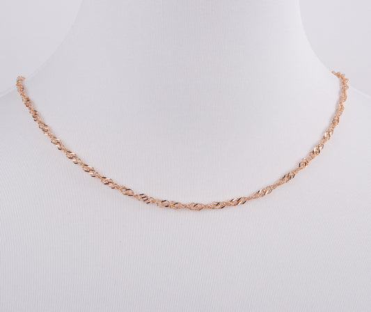 Singapurkette 3.5mm breit Silber 925/000 rosé vergoldet - MeinSchmuckShop
