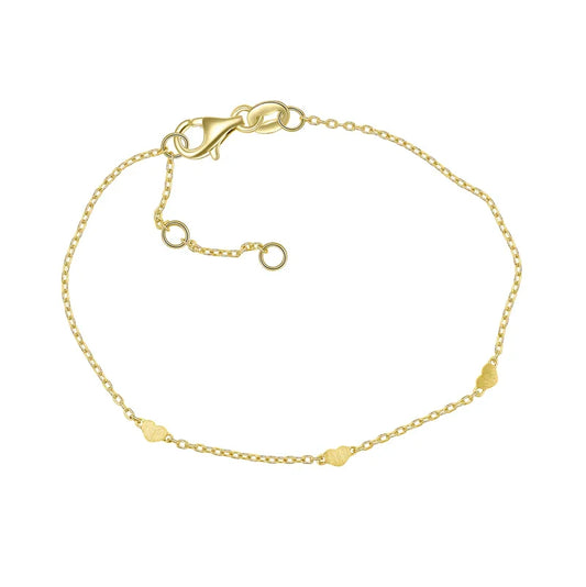 Armband mit 3 Herzen 15/17/19cm Silber 925/000 vg. - MeinSchmuckShop