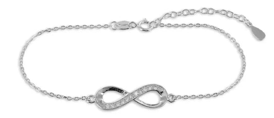 Armband Infinity mit 11 Zirkonia Echt Silber 925/000 - MeinSchmuckShop