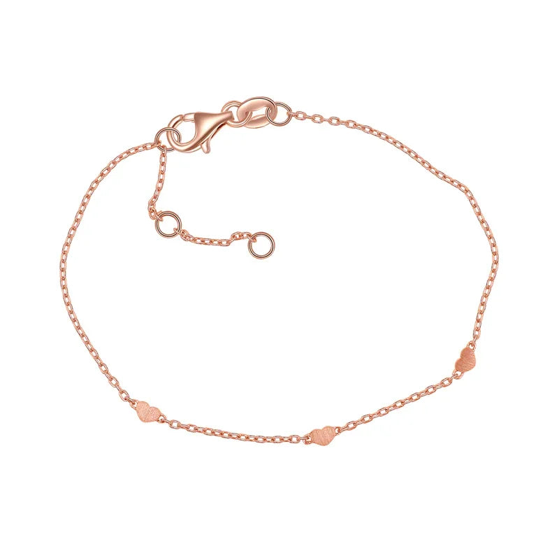 Armband mit 3 Herzen 15/17/19cm Silber 925/000 rvg. - MeinSchmuckShop