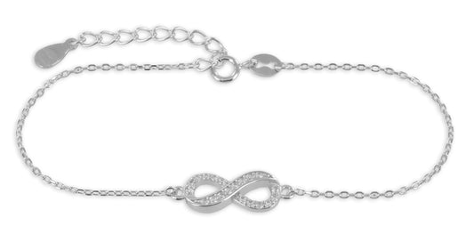 Armband Infinity mit 20 Zirkonia Echt Silber 925/000 - MeinSchmuckShop
