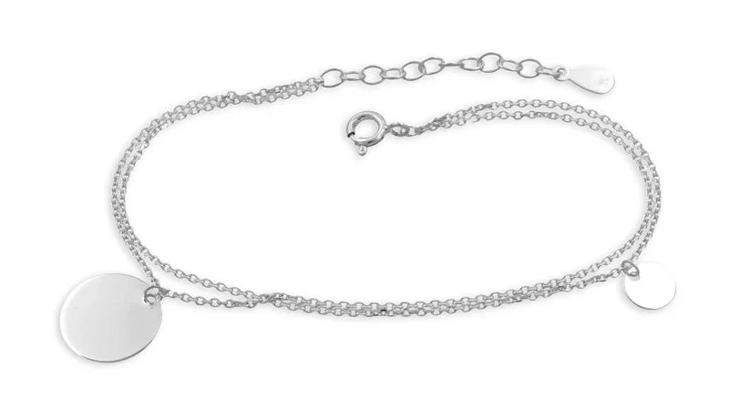 Armband 2-rhg. mit 2 Gravurplatten Silber 925/000 - MeinSchmuckShop