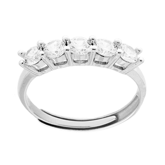 Veretta-Ring mit weißen Cubic Zirconia, Ø 3,5 mm, aus 925er Silber, Rhodiumbeschichtung - MeinSchmuckShop