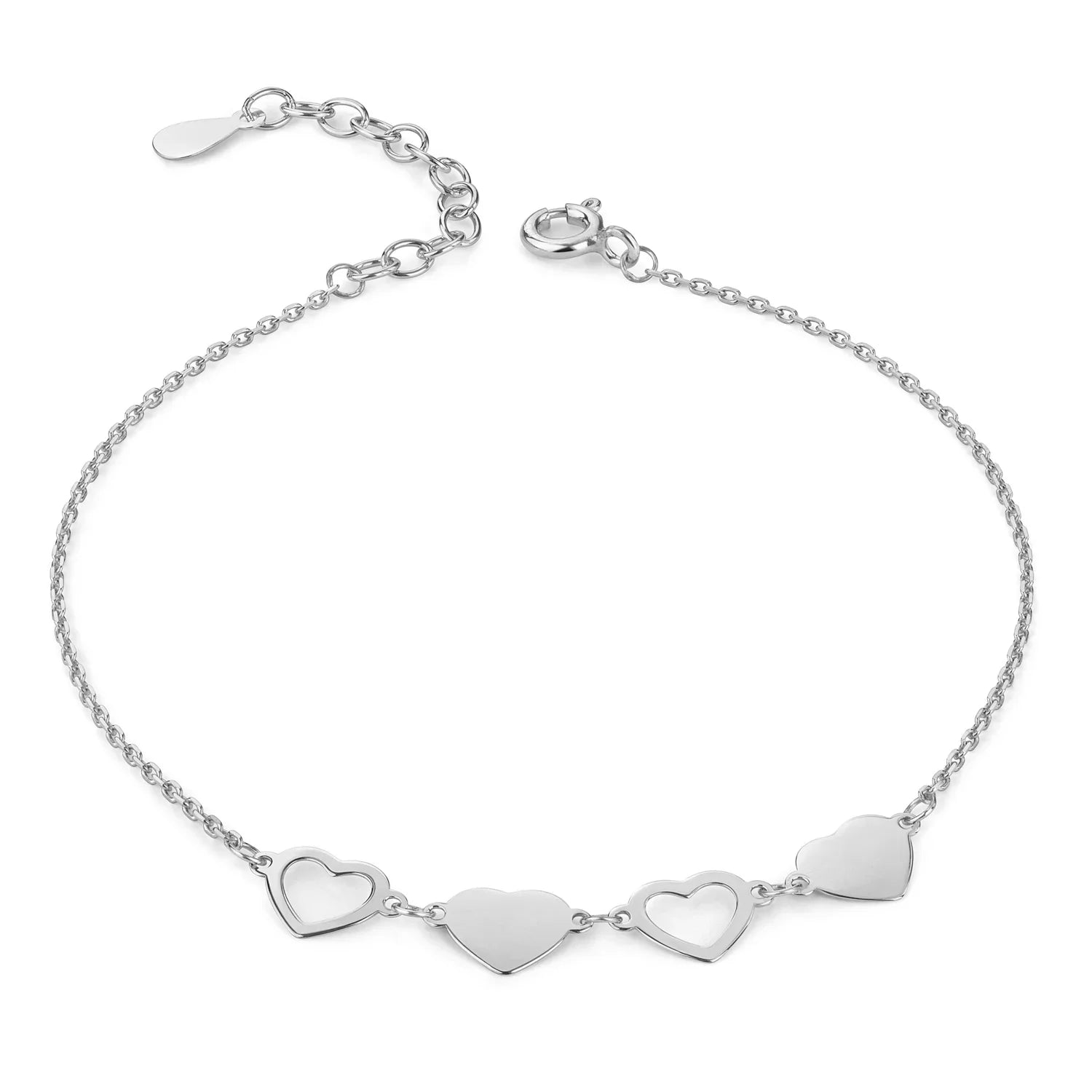 Armband Herzen Silber 925/000 rhodiniert - MeinSchmuckShop