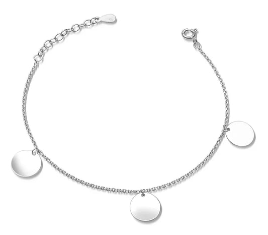 Armband mit 3 Plättchen 10mm Silber 925/000 - MeinSchmuckShop
