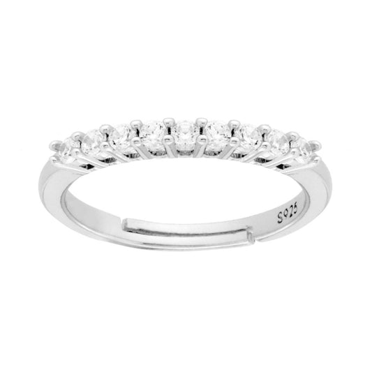 Veretta-Ring mit weißen Cubic Zirconia, 2 mm, aus 925er Silber, rhodiniert - MeinSchmuckShop