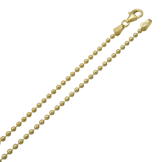 Kugelkette 2.0mm Silber 925/000 vergoldet - MeinSchmuckShop