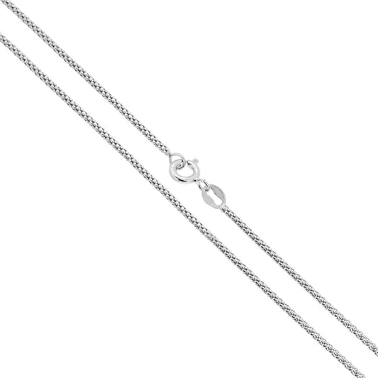 Koreanische Bombata-Diamantkette, Durchmesser 1,6 mm, Länge 45 cm, Silber 925, rhodiniert. - MeinSchmuckShop