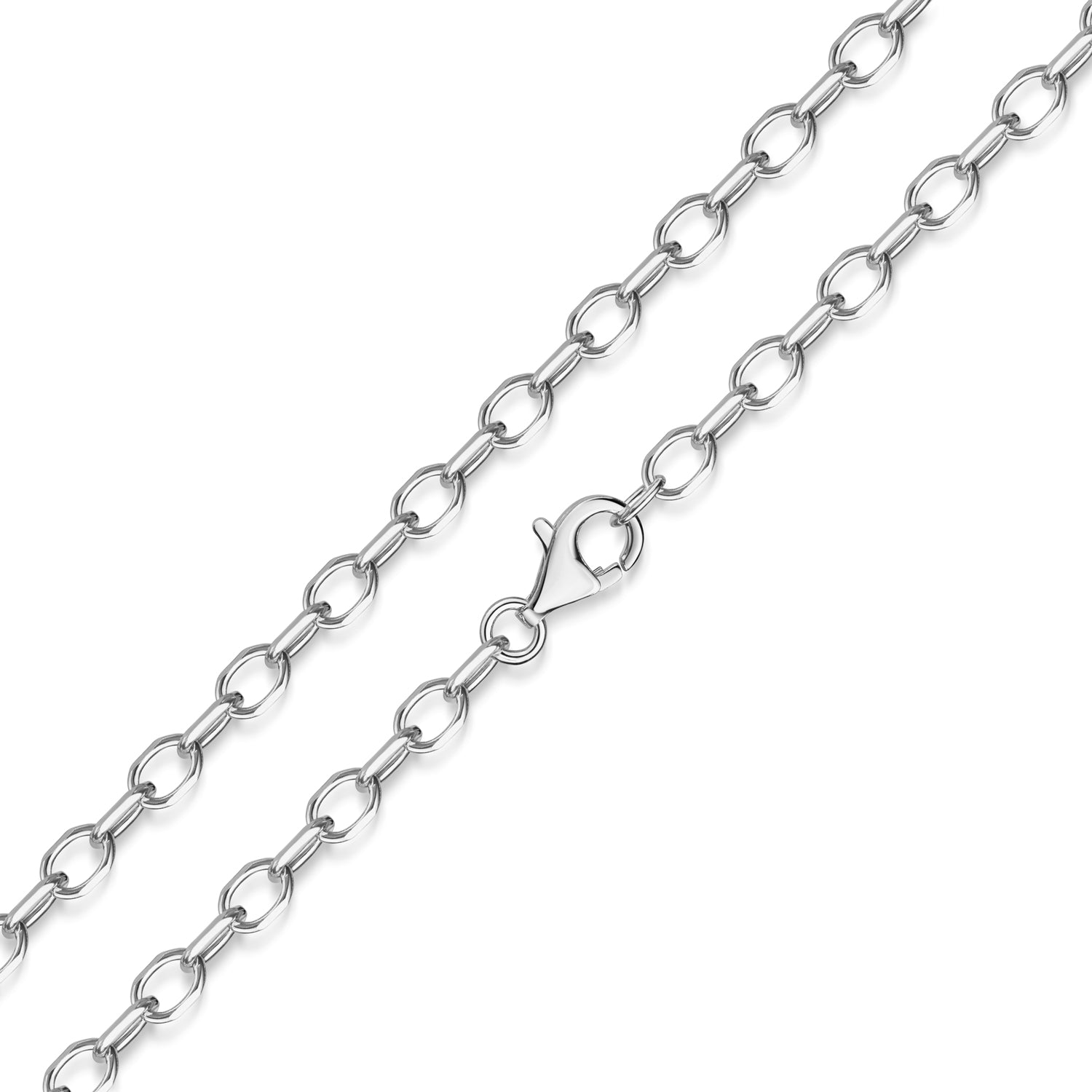 Ankerkette 3.3mm breit 4-fach diamantiert Silber 925/000 - MeinSchmuckShop