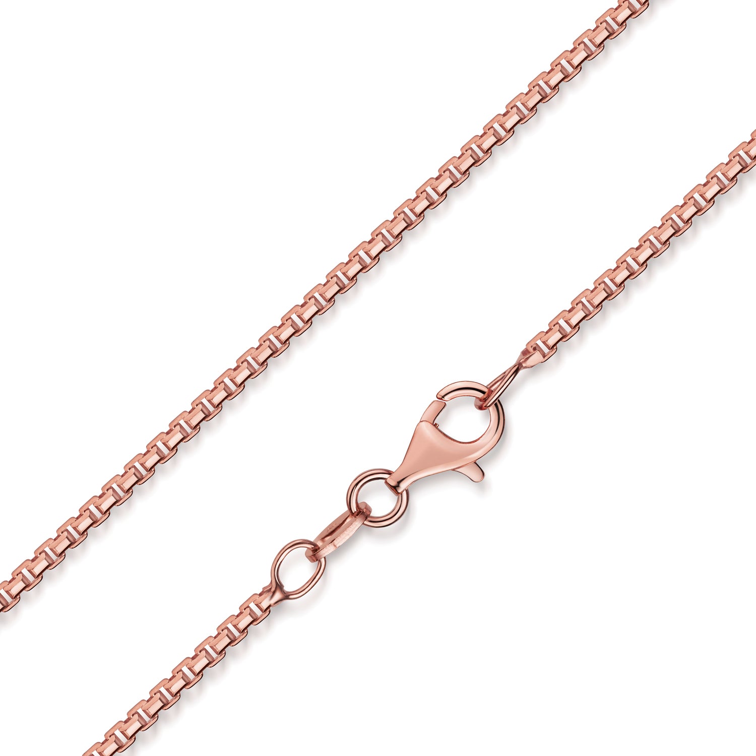 Venezianerkette 1,6mm breit 8-seitig diamatiert Silber 925/000 rosé vergoldet - MeinSchmuckShop