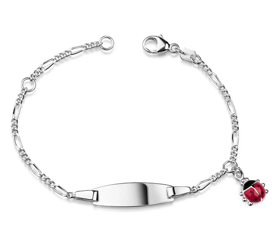 Baby/Kinder-Schildarmband mit Marienkäfer - Silber 925/000 - MeinSchmuckShop