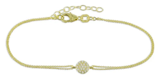 Armband mit 19 Zirkonia Silber 925/000 vergoldet - MeinSchmuckShop
