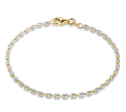 Kugelarmband oval Silber 925/000 Bicolor - MeinSchmuckShop