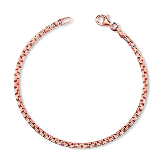 Venezianerarmband 2,5mm breit 8-seitig diamatiert Silber 925/000 rosé vergoldet - MeinSchmuckShop