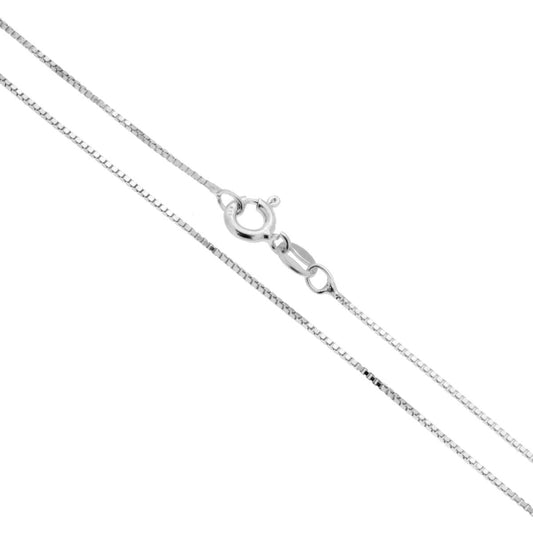 Venezianische Diamantierte Kette, Durchmesser 0,8 mm, Länge 80 cm, aus 925er Silber, rhodiniert. - MeinSchmuckShop