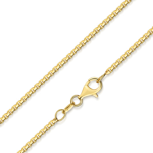 Venezianerkette 1,6mm breit 8-seitig diamatiert Silber 925/000 vergoldet - MeinSchmuckShop