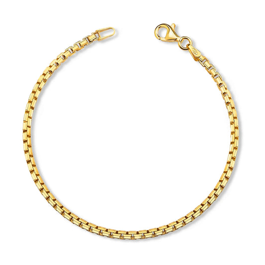 Venezianerarmband 2,5mm breit 8-seitig diamatiert Silber 925/000 vergoldet - MeinSchmuckShop