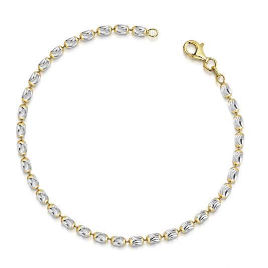 Kugelarmband oval 2,8mm Silber 925/000 Bicolor - MeinSchmuckShop