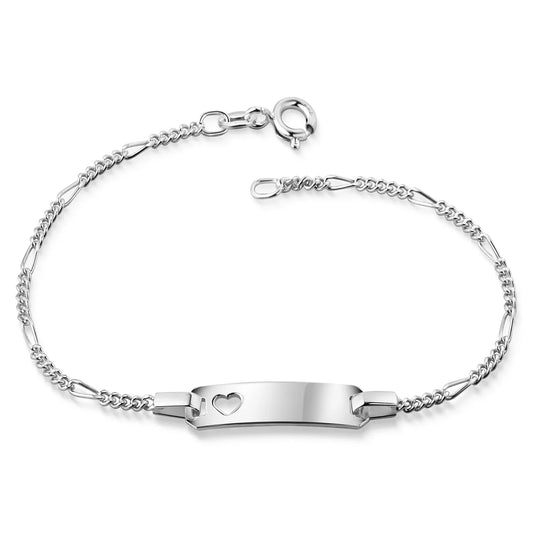 ID-Figaroarmband mit Herz - Silber 925/000 - MeinSchmuckShop