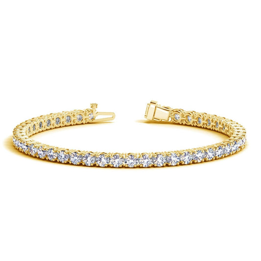 Lab Grown Round Diamond Tennis Bracelet in 14k Yellow Gold(10 cctw F/G VS2/SI1) - MeinSchmuckShop