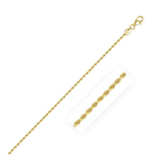 10K Yellow Gold Hollow Diamond Cut Rope Chain (2.00 mm) - MeinSchmuckShop