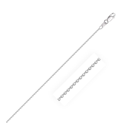 14k White Gold Oval Cable Link Chain (0.97 mm) - MeinSchmuckShop