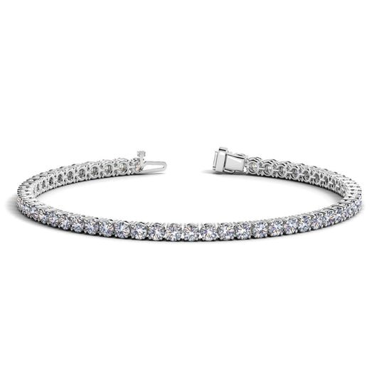 Lab Grown Round Diamond Tennis Bracelet in 14k White Gold (5 cctw F/G VS2/SI1) - MeinSchmuckShop