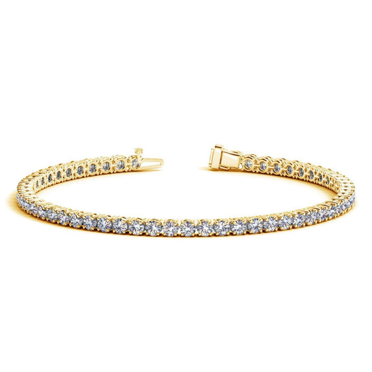 Lab Grown Round Diamond Tennis Bracelet in 14k Yellow Gold(5 cctw F/G VS2/SI1) - MeinSchmuckShop