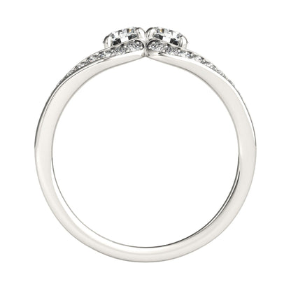 Two Stone Split Shank Design Diamond Ring in 14k White Gold (3/4 cttw) - MeinSchmuckShop