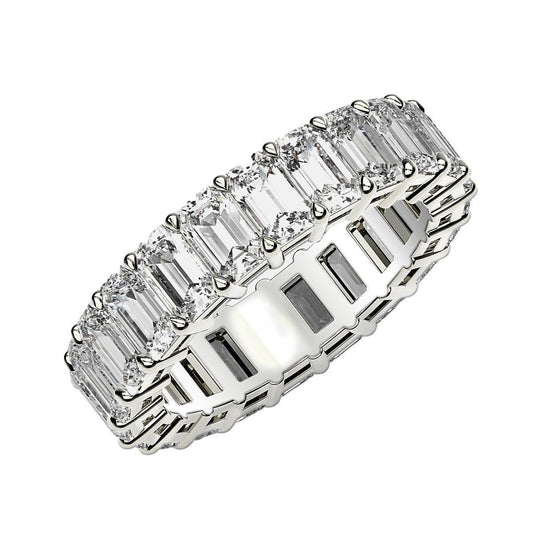Emerald Cut Lab Grown Diamond Eternity Ring in 14k White Gold (2 cttw FG/VS2) - MeinSchmuckShop