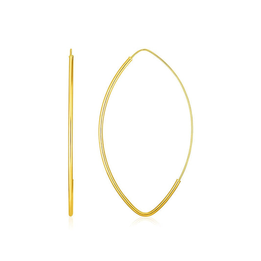 14k yellow Gold Polished Long Marquise Motif Earrings - MeinSchmuckShop
