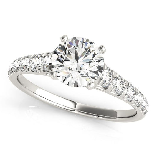 14k Weißgold Krappenfassung Graduierte Diamant-Verlobungsring (1 7/8 cttw)