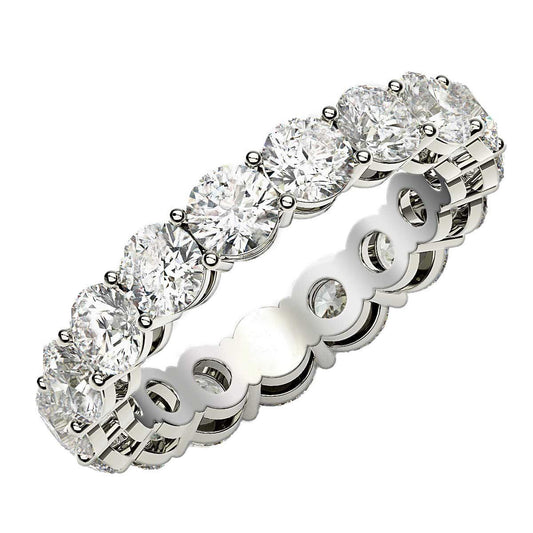 Round Cut Lab Grown Diamond Eternity Ring in 14k White Gold (3 cttw FG/VS2) - MeinSchmuckShop