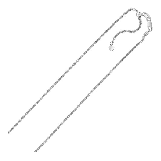 Sterling Silver 1.5mm Adjustable Rope Chain (1.50 mm) - MeinSchmuckShop