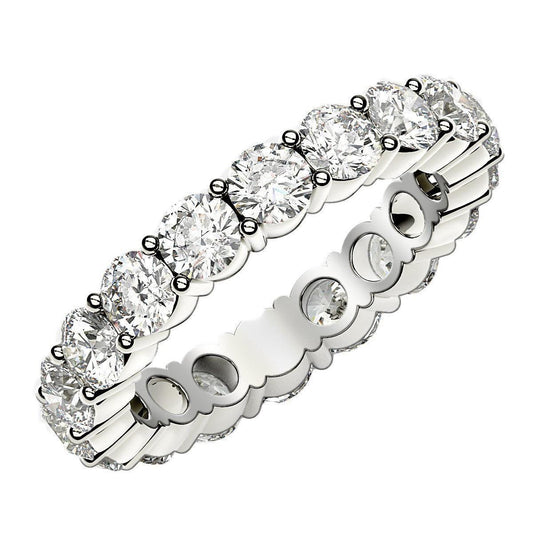 Round Cut Lab Grown Diamond Eternity Ring in 14k White Gold (2 cttw FG/VS2) - MeinSchmuckShop