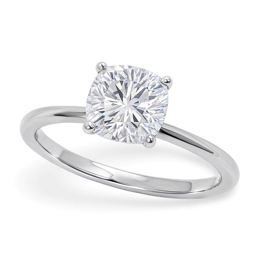 1 1/2 Carat Cushion Lab Grown IGI G/VS1 Diamond Solitaire Ring in Sterling Silver - MeinSchmuckShop