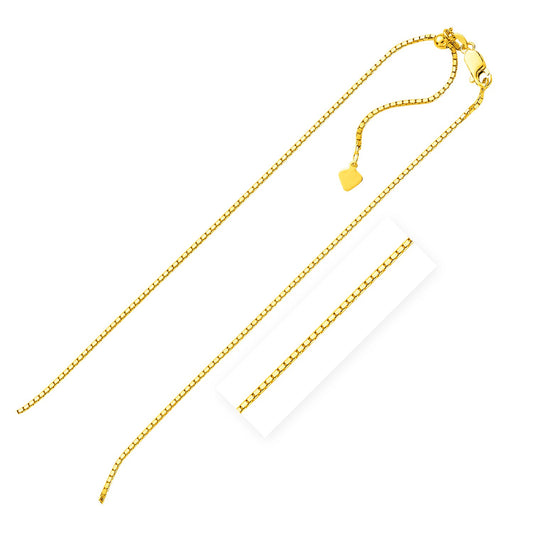 Sterling Silver Yellow Finish Adjustable Box Chain (1.40 mm) - MeinSchmuckShop