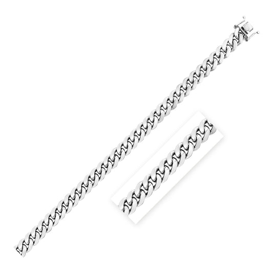 Sterling Silver Rhodium Plated Miami Cuban Chain (8.40 mm) - MeinSchmuckShop