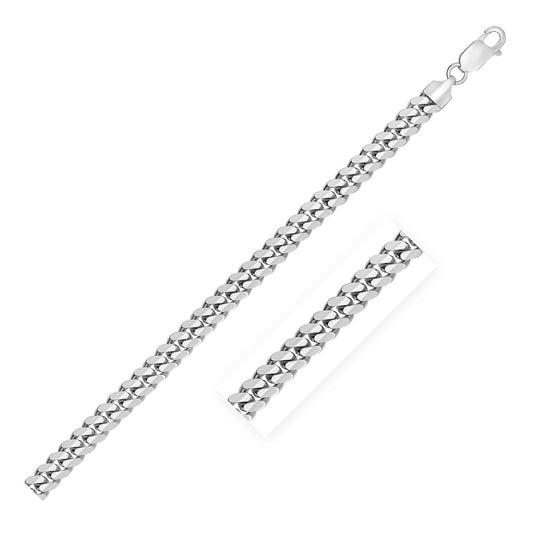 Sterling Silver Rhodium Plated Miami Cuban Chain (6.30 mm) - MeinSchmuckShop