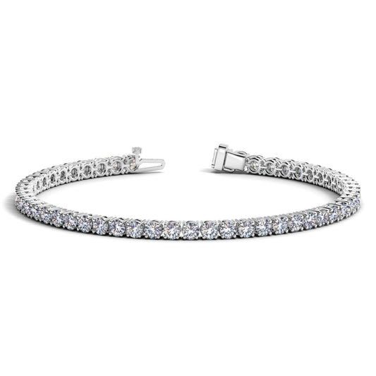 Lab Grown Round Diamond Tennis Bracelet in 14k White Gold (6 cctw F/G VS2/SI1) - MeinSchmuckShop