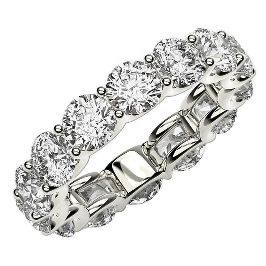 Round Cut Lab Grown Diamond Eternity Ring in 14k White Gold (6 cttw FG/VS2) - MeinSchmuckShop